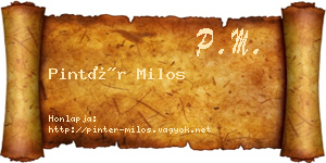Pintér Milos névjegykártya