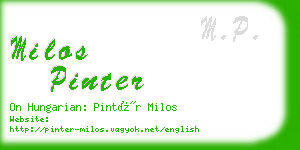 milos pinter business card